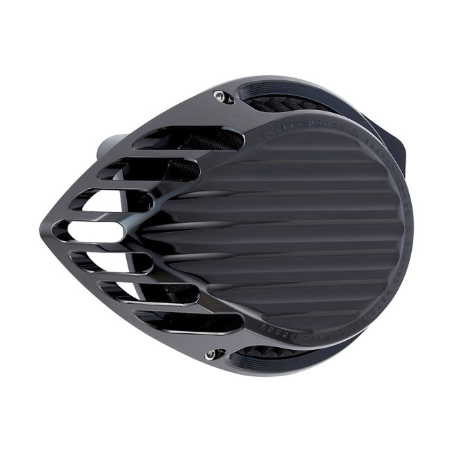 ROUGH CRAFTS, TEARDROP Luftfilter, Schwarz, 18-21 Softail, 17-21 Touring