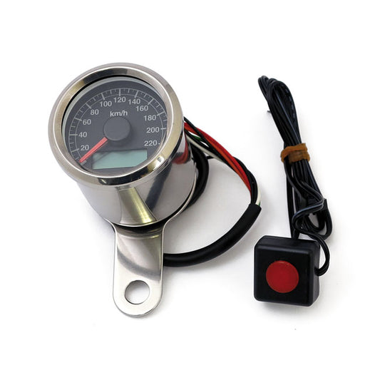 STOKER, Elektronisches Speedometer (Tacho), 48mm, Schwarzes Ziffernblatt