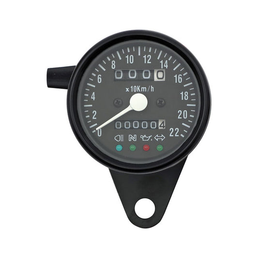 LED Mini Speedometer (Tacho) 2:1 KmH, Schwarz mt schwarzem Ziffernblatt