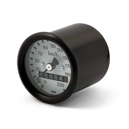 MMB 48mm Ultra Mini Speedometer (Tacho), Schwarz/Weiß KmH