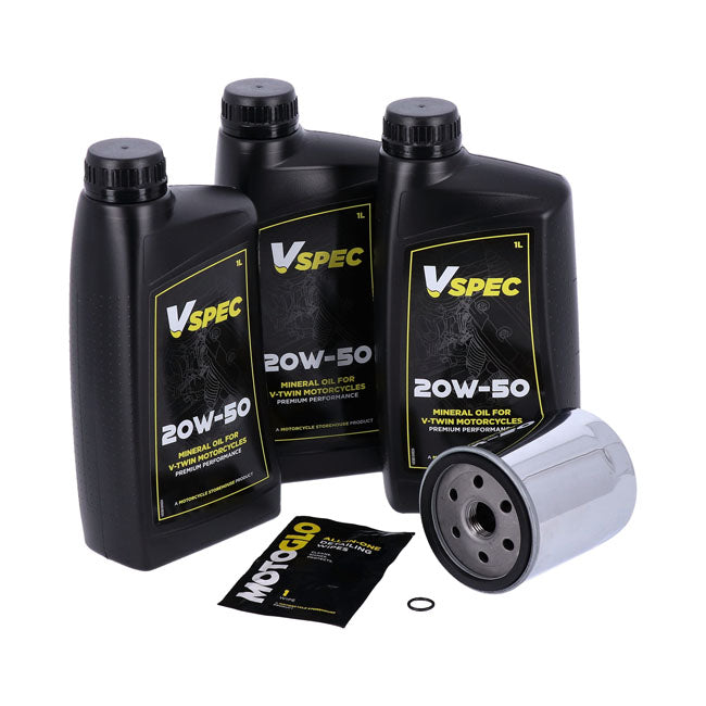 MCS, Motoröl Service-Kit. 20W50 Mineral 3L EVO-Softail/Dyna, Sportster